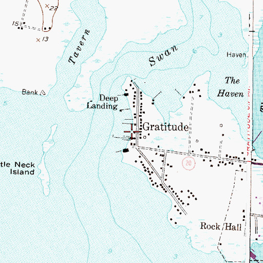 Topographic Map of Gratitude Post Office (historical), MD