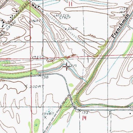 Topographic Map of Mound Cemetery, AR
