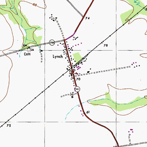 Topographic Map of Lynch Post Office, MD