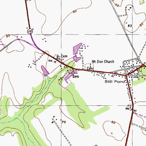 Topographic Map of Still Pond Cemetery, MD