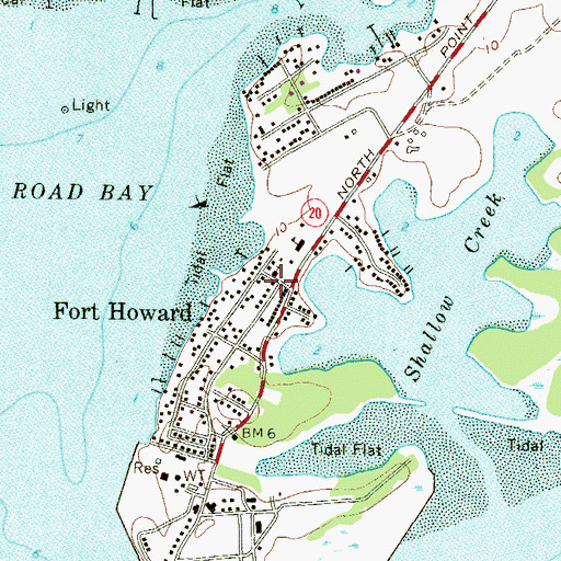 Topographic Map of Fort Howard Post Office, MD