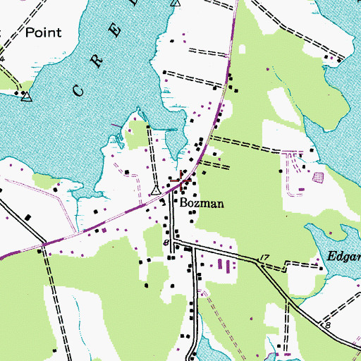 Topographic Map of Bozman Post Office, MD