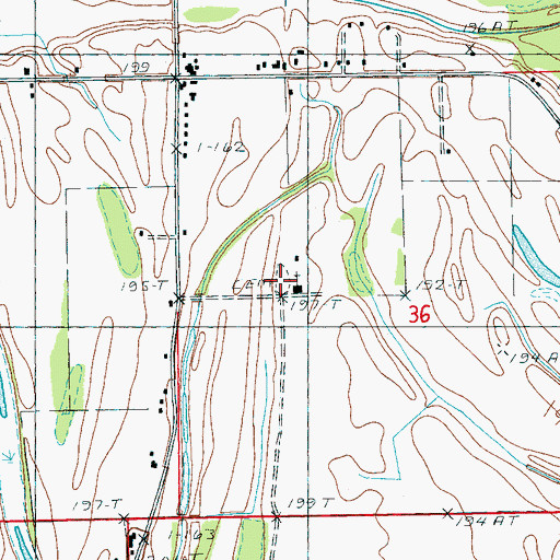 Topographic Map of Jersalem Cemetery, AR