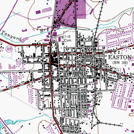 Topographic Map of Easton Post Office, MD