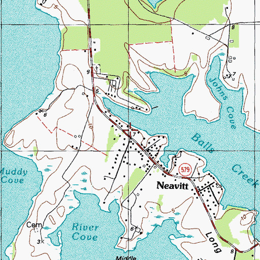 Topographic Map of Neavitt Post Office, MD