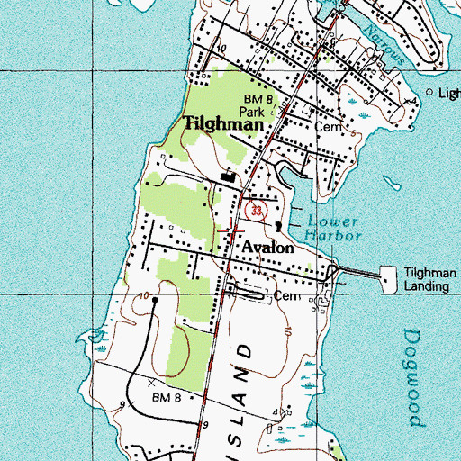 Topographic Map of Tilghman Post Office, MD