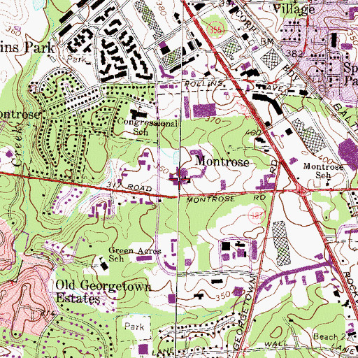 Topographic Map of Jewish Community Center, MD