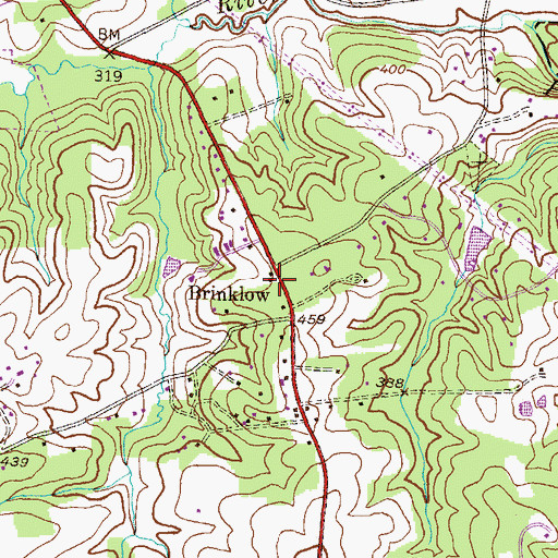 Topographic Map of Brinklow Post Office, MD