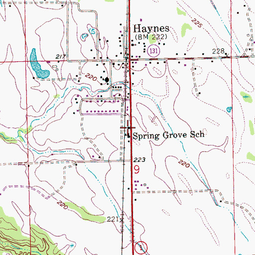 Topographic Map of Spring Grove Church, AR
