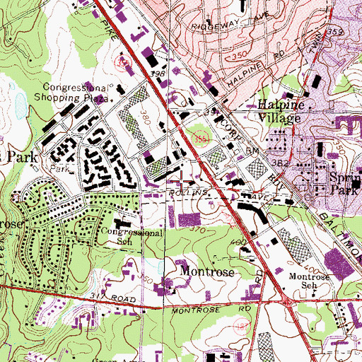 Topographic Map of Pike Post Office, MD