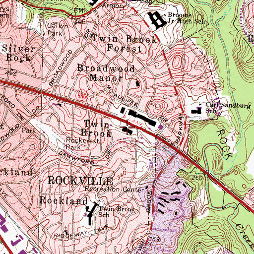 Topographic Map of Twinbrook Post Office, MD