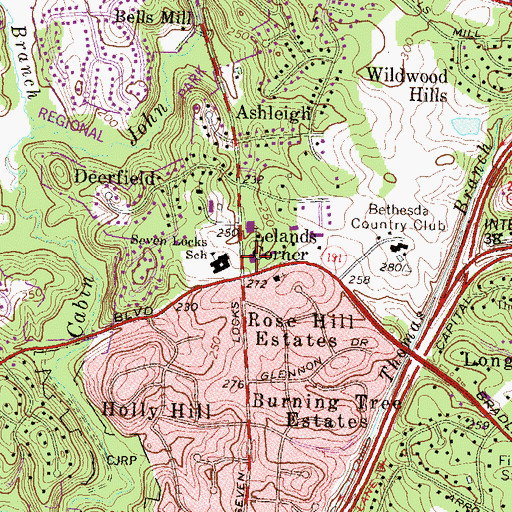 Topographic Map of West Bethesda Post Office, MD