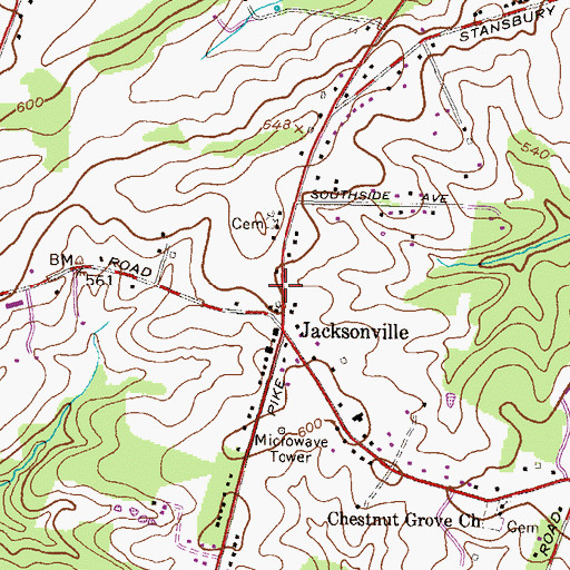 Topographic Map of Phoenix Post Office, MD