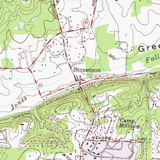 Topographic Map of Stevenson Post Office, MD