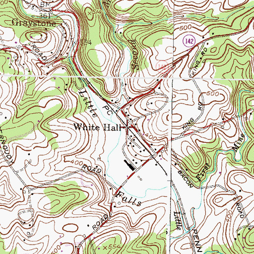 Topographic Map of White Hall Post Office, MD