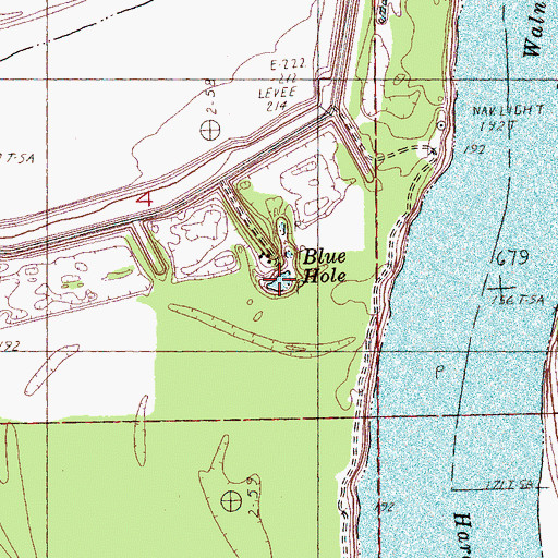 Topographic Map of Blue Hole, AR