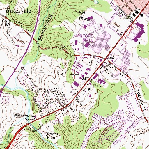 Topographic Map of WHRF-AM (Bel Air), MD