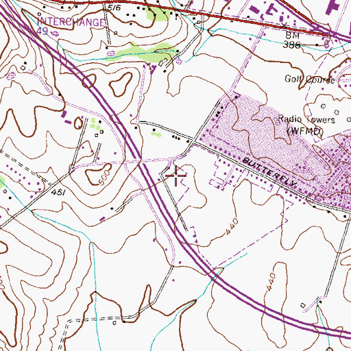 Topographic Map of WQSI-AM (Frederick), MD