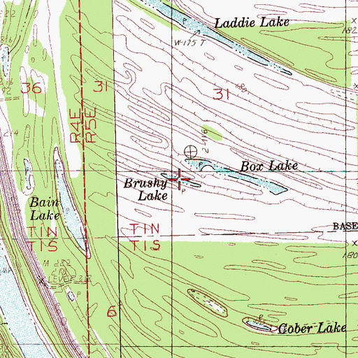 Topographic Map of Brushy Lake, AR