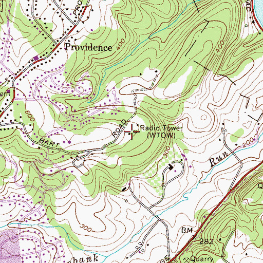 Topographic Map of WFEL-AM (Towson), MD