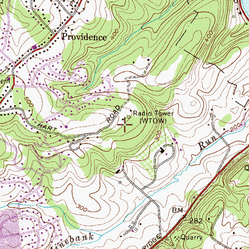 Topographic Map of WLIF-FM (Baltimore), MD