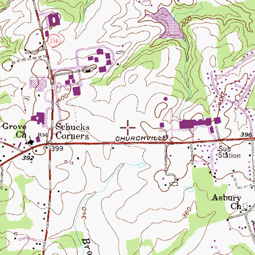Topographic Map of WHFC-FM (Bel Air), MD