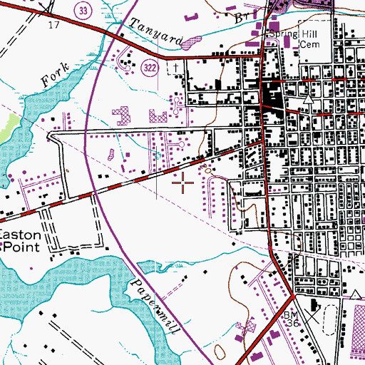Topographic Map of WCEI-FM (Easton), MD
