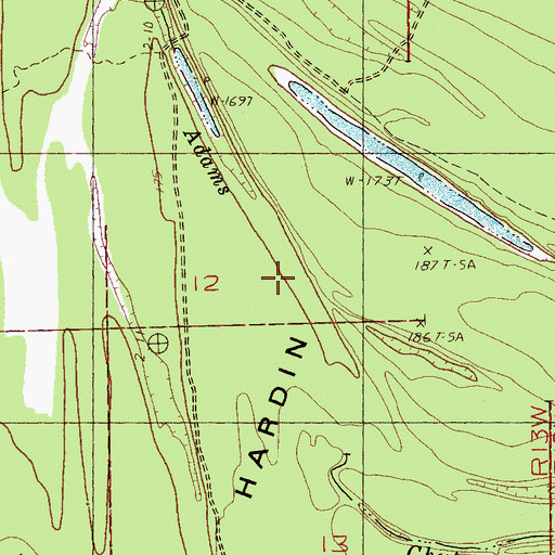 Topographic Map of Kate Adams Chute, AR