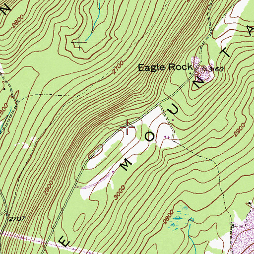 Topographic Map of WKHJ-FM (Mountain Lake Park), MD