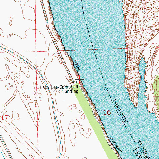 Topographic Map of Lady Lee-Campbell Landing, AR