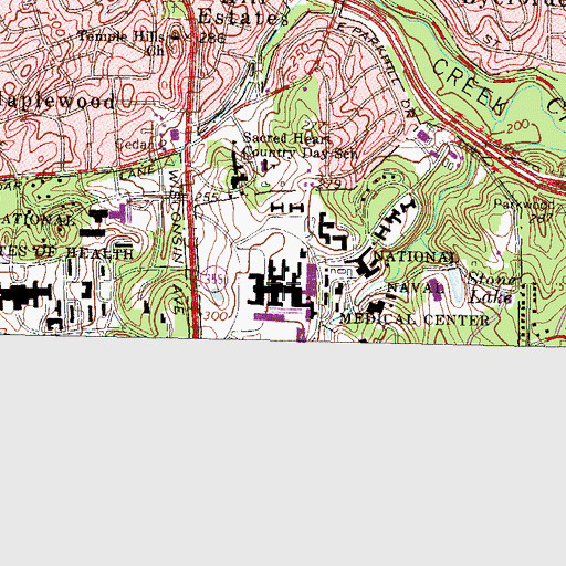 Topographic Map of Walter Reed National Military Medical Center, MD