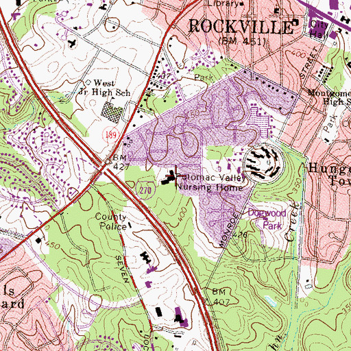Topographic Map of Potomac Valley Nursing Home, MD