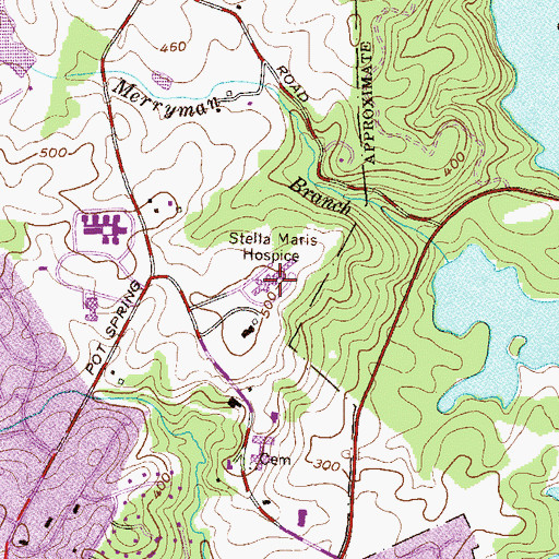 Topographic Map of Stella Maris Hospice, MD