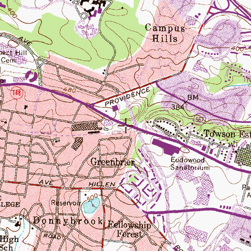 Topographic Map of Black and Decker Parking Lot Number 2 Heliport, MD