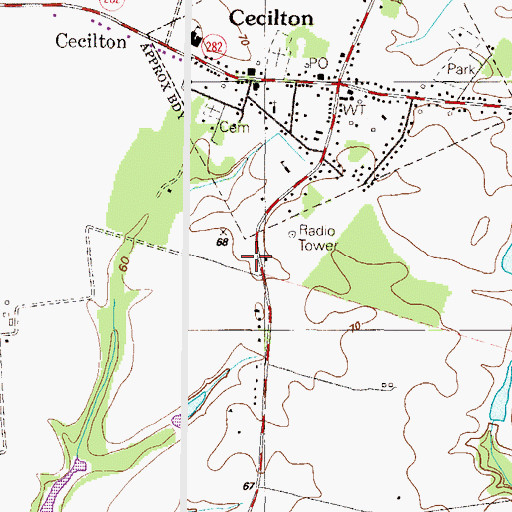 Topographic Map of Cecil-Kent Medical Center, MD