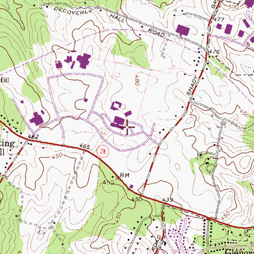 Topographic Map of Adventist Healthcare Shady Grove Medical Center, MD