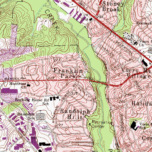 Topographic Map of Randolph Medical Center, MD