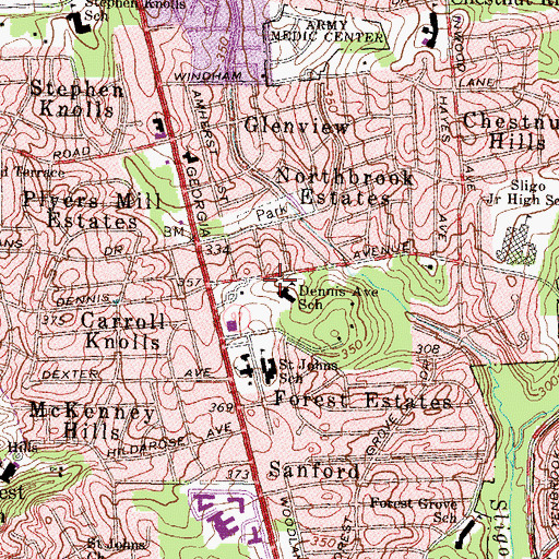 Topographic Map of Central Health Clinic, MD