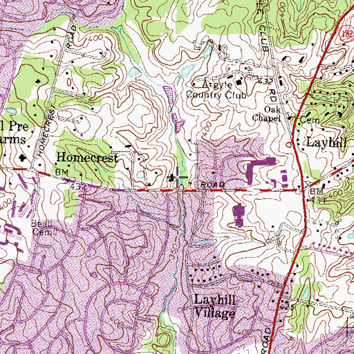 Topographic Map of Bel-Pre Health Center, MD