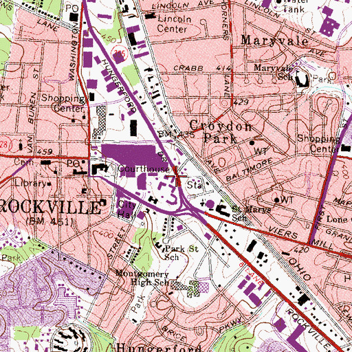 Topographic Map of Rockville Health Center, MD