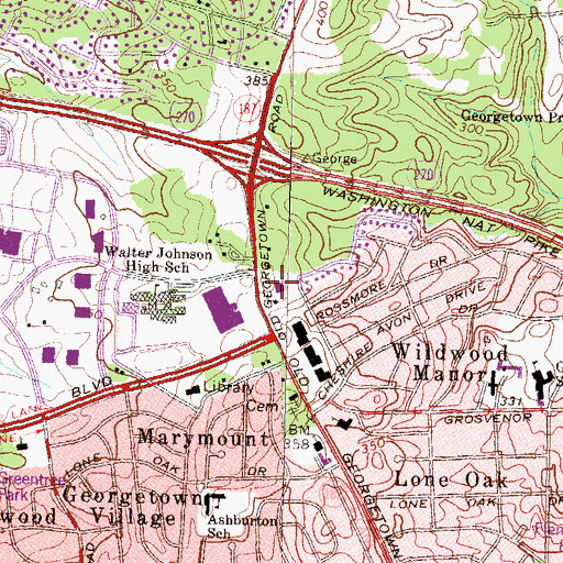 Topographic Map of Wildwood Medical Center, MD
