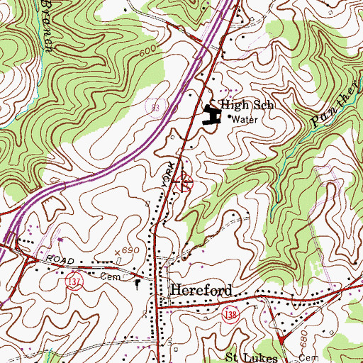 Topographic Map of Hereford Medical Center, MD