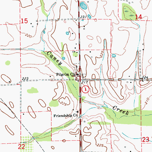 Topographic Map of Pilgrim School (historical), AR