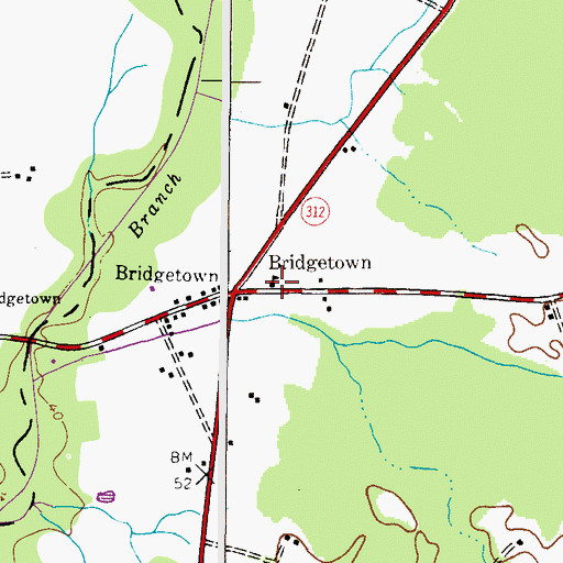 Topographic Map of Bridgetown School (historical), MD