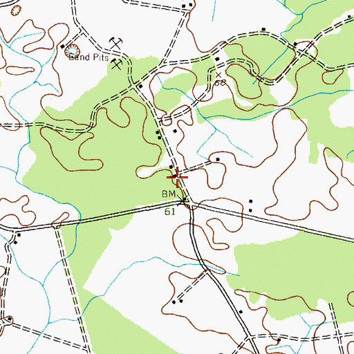 Topographic Map of Bridgetown United Methodist Church, MD