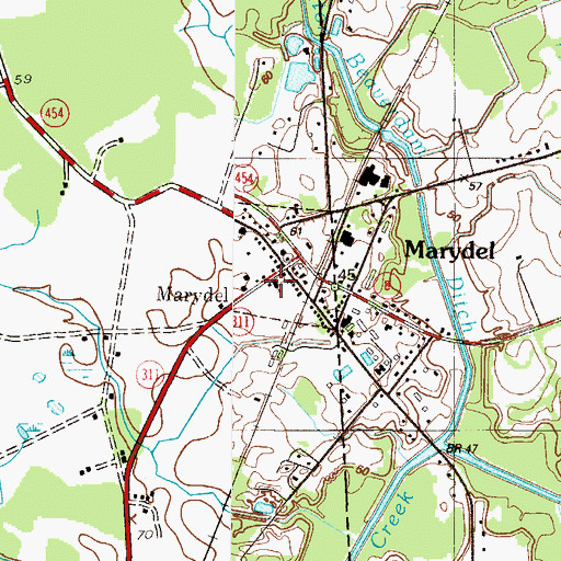 Topographic Map of Calvary United Methodist Church, MD