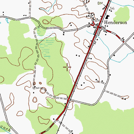 Topographic Map of Caroline Acres Mobile Home Park, MD