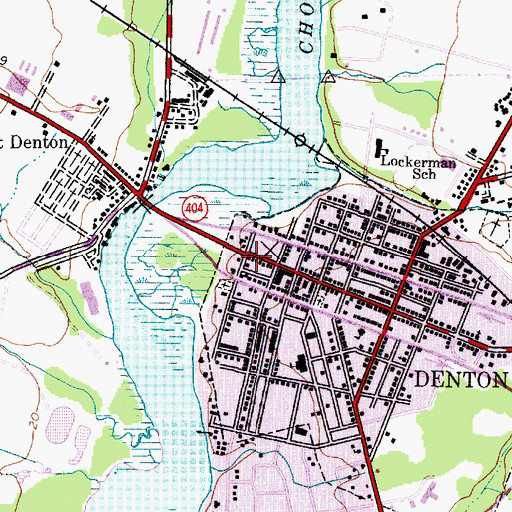 Topographic Map of Caroline Public Library, MD