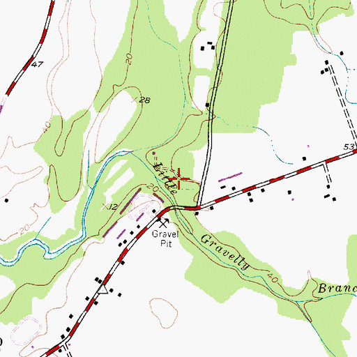 Topographic Map of Choptank Ponds, MD