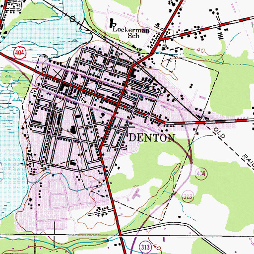 Topographic Map of Denton Church of the Brethren, MD
